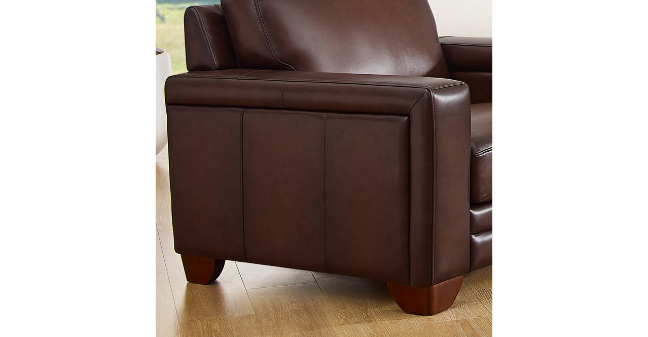 Alice Leather Chair, Caramel brown